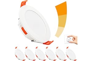 ‎BOYIR BOYIR LED Einbaustrahler 230V Flach Dimmbar 5W 500lm LED Spots IP44 Bad Einbauleuchten Deckenspots Deckenstrahler, Warmweiß Neutralweiß Kaltweiß Einbauspots für Badezimmer Küche Wohnzimmer, 6er Set