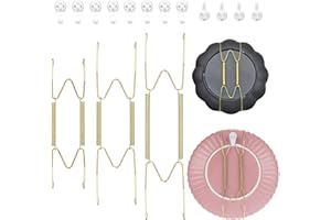 EEEKit 12 Sztuk Wieszaków na Talerze, Niewidoczne Haki do Wieszania Talerzy na Ścianie, Dekoracyjne Wieszaki na Talerze w Różnych Rozmiarach z Hakami