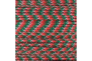 Paracord Planet 550 Paracord – for Indoor and Outdoor Use – Outdoor Recreation, Crafting, and Home Improvement Cord (25 Feet, Holly Jolly)