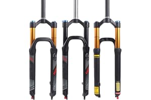 BUCKLOS LUTU 26/27.5/29 Air MTB Suspension Fork, Rebound Adjust Straight Tube 28.6mm QR 9mm Travel 120mm Manual/Crown Lockout Mountain Bike Forks, Ultralight Gas Shock XC Bicycle