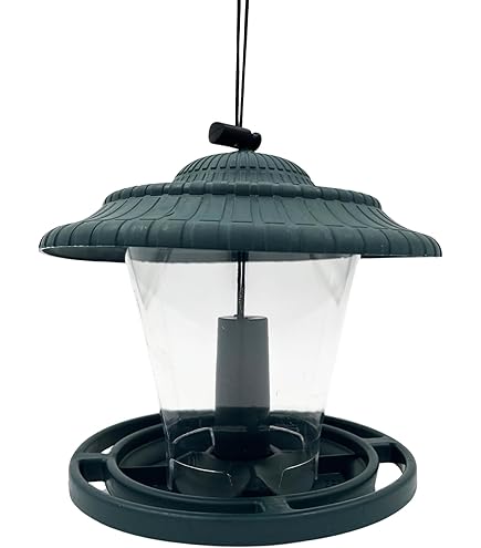 COSTWAY Vogelvoederhuis om op te hangen, 2 buizen, metaalvoederdispenser, voederhuis voor wilde vogels, voederstation, tuin- en balkonvogelhuis
