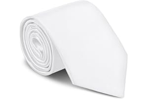URAQT Corbatas de Hombre, 8cm Corbata de Color Solido Clásico, Mens Tie Classica de Hecho a Mano, Accesorios Ropa Hombre para Business Fiesta Oficina Boda Regalo de Hombre (Blanco)