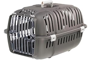 Ferplast Transportín para Perros Pequeños Transportín para Gatos Jet 20, Puerta Transparente Antichoque, Ranuras de Ventilación