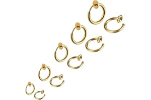 Bo Win 5 Paar Edelstahl-Ohrclips für Männer und Frauen