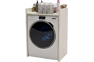 ‎CRAFTPAK CraftPAK Waschmaschinenschrank geeignet für Waschmaschine & Wäschetrockner, Waschmaschinenschrank Überbauschrank, Badezimmermöbel Größe 66x97x48 cm Farbe Marmur-Weiß