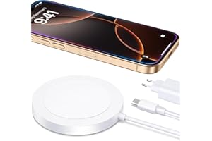 KLIHD Mag-Safe Ladegerät Wireless Charger für iPhone: Magnet Ladestation Induktive kabellos Ladepad Kompatibel mit iPhone 17 Air 16e 16 15 14 13 12 und Air-Pods 4 3 2 Pro mit 20W Schnelles Adapter