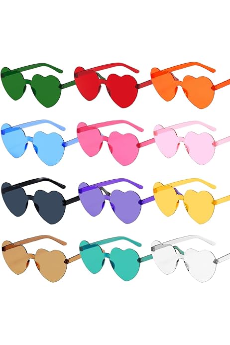 Occhiali Da Sole A Forma Di Cuore - 11 Paia, Trasparenti, Per Addio Al Nubilato E Matrimoni - Foto 2