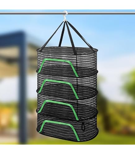 Filet De Séchage Pour Herbes Asotagi - 2/4/6/8 Couches Pliables - Maille Respirante Avec Crochets