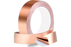 Rusoz Ruban Adhésif En Feuille De Cuivre,feuille De Cuivre Bande Conducteur Simple Face Emi Blindage Ruban Adhésif 20mx3cm Pour Guitares, Blindage Emi, Réparations électriques