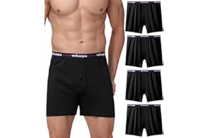 wirarpa Męskie luźne bokserki majtki 100 bawełnianych bokserek bielizna guziki rozporek 4 szt