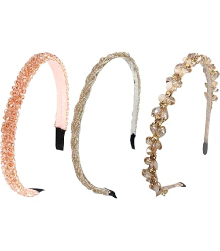 6 Cerchietti Annodati Largo Donna – Modelli Con Perle E Fiori – Fascia Capelli Morbida Antiscivolo