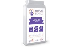 BESPOKE BIOTICS Alpha Lipoic Acid | Opti-Lip 300mg | 120 Caps| Super Antioxidant ALA |Liver| Skin|Brain|Ageing| Sugar Control| Double Action RALA SALA | Peripheral Neuropathy | UK Made | GMP Standard