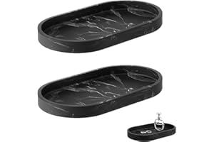 XINSUO 2 sztuki taca łazienkowa, dekoracyjna taca do łazienki, silikonowa taca łazienkowa (atrament czarny, 25L*11W*2H cm)