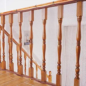 Banister Guard for Baby - 10ft x 3ft, Child Safety Net, Stair Railing Proof Mesh for Kids, Toys, Pets - Dark Brown