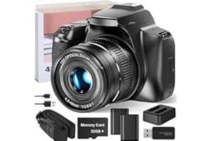 G-Anica Digital Camera, 4k&64MP Cameras for Photography，Video Camera，40X Zoom Vlogging Camera for YouTube with Flash, WiFi & HDMI Output，32GB SD Card(2 Batteries)