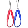 2-Pack Loop Scissors Grip Scissors Loop Handle Self-Opening Scissors Adaptive Cutting Scissors for Children and Adults Special Needs,Paper Work,Sewing Work,Artcraft