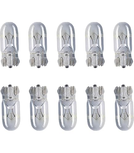 Pack Of 10 Clear 501 W5W Wedge Bulbs - 12V 5W Halogen For Car Sidelights & Number Plate Lights