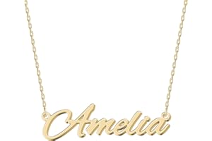 UMAGICBOX Exquisite Personalized Name Necklace|Choose from 14 Font Styles|Customizable 18K Gold Plated Stainless Steel & Sterling Silver Pendant|Unique Gift for Her