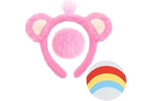 iZoeL Karneval Bär kostüm Damen Mädchen, Bärenohren Haarreif Schwanz Wolkenaufkleber Karneval Kostüm Accessorie, Tier Stirnband Bär Kopfbedeckung Faschingskostüme Halloween Mottoparty