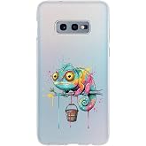 Samsung Galaxy S10e ile Uyumlu Splash Bukalemun Tasarımlı Slimfit Şeffaf Silikon Kılıf