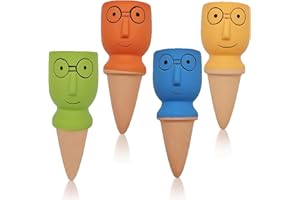 Holzsammlung Plant Watering Devices,Set of 4 Terracotta Vacation Plant Waterer,Watering Stakes Slow Release Plant Watering Spikes Perfect Self Watering Devices for Indoor Outdoor Plants#02