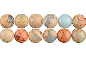 SKYBEADS Edelstein Perlen zum Auffädeln Runde 6mm Natürliche Schlangenhaut Picasso Jaspis 38cm Strang Approx 60 Stück