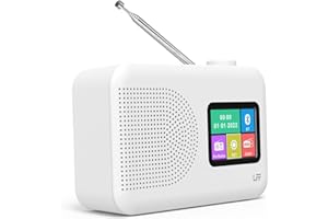 LFF DAB Radio, DAB Plus Radio, UKW-Digitalradio, Küchenradio mit Kabel oder Batteriebetriebenes, Farbdisplay Radios mit Bluetooth