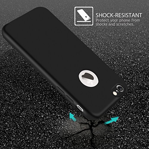 Funda de iPhone 6  6s Carcasa   Leathlux iPhone 6s Silicona Gel Cover Caso Bumper Shock-Absorci  n Protectora de Cubierta para iPhone 6   6s Negro