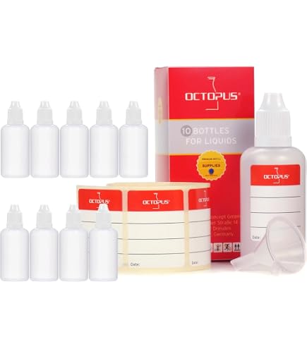 6x 250 Ml HDPE-Flaschen Mit Bunten Klappdeckeln – Lebensmittelecht, Spülmaschinenfest, Inkl. Etiketten