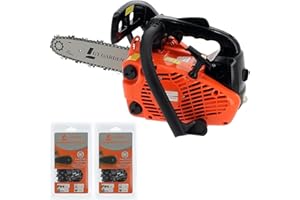 GT GARDEN Tronçonneuse élagueuse thermique 25 cm3, 1 CV, guide 26 cm, 2 chaînes