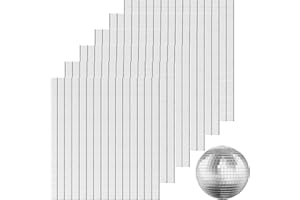 LznYi 10x10mm Self-Adhesive Mirror Tiles, 1300Pcs Square Mirrors Mosaic Tiles Sticker for Disco Ball, Art,Craft, DIY Indoor Decoration (Silver)