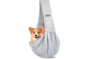 MHYMX Tragetuch Hund, Hundetasche Welpen Tragbare Hundetragetasche Bis 7.5kg Katzentragetasche Grau Hundetrage Transporttasche Angenehm Hunde Taschen für Kleine Hunde und Katzen