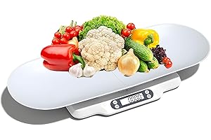 GOLDMEET Digital Baby/Pet Scale, 30KG LCD Electronic Scale with Detachable Tray, 4 Modes(kg/oz/lb/ml), Multi-Function Kitchen Bathroom Weight Scale, Measure Weight Accurately for Baby/Animals/Jewellery/Food