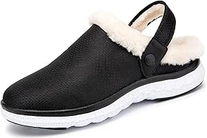 GAATPOT Mens Womens Winter Slippers Garden Clogs Warm Faux Fur Lined House Slippers Shoes Size 36-48