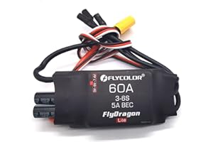 Flycolor 60A ESC 3-6S regolatore elettrico di velocità 5v/6V/7.4V 5A BEC con XT60 & 3.5mm Bullet Spine per RC Drone Airplane Motori Brushless