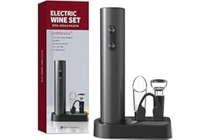 YYDSBAYS Korkenzieher Wein Weinöffner Elektrisch Automatischer Flaschenöffner Professionell für Weinliebhaber Geschenk (Schwarz, Basis-Set, Batteriebetrieben)