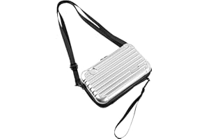 ANNASAMDO Mini Koffer Umhängetasche, Kleiner Koffertasche Handtasche Innentaschen Kosmetiktasche Hardcase mit Schultergurt Reißverschluss für Reisen, Einkaufen, Kosmetik