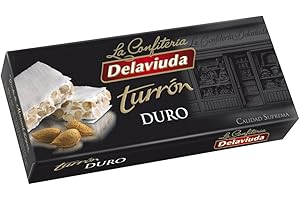 Delaviuda, Turrón Duro de Almendra, Turrón Sin Gluten, Turrón Tradicional con Miel y Almendras Seleccionadas, Receta Tradicional, 250 Gramos