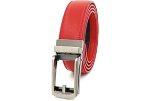 AUSUKY Premium Grain Leather Comfort Click Regolabile Fit Ratchet Jeans Pantaloni Cintura Cintura Automatico Fibbia Senza Fori