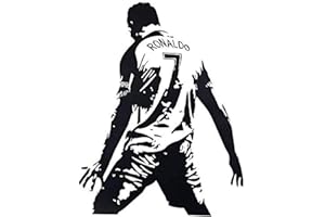 ERQINGQT Adesivo murale Adesivo da Parete 3D Calcio Cristiano Ronaldo Impermeabile Rimovibile Wall Stickers Decal Camera da Letto Home Decoration Adesivi Fai da Te