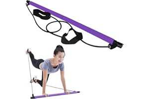 KISBEIBI Pilates Bar Kit with Resistance Bands, at Home Workout Equipment Resistance Bands, Multifunctional Pilates Bar for Women & Men Gym Yoga Fitness Strength Training