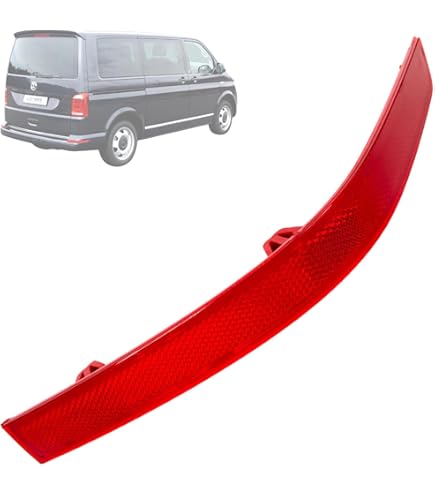 Paire De Réflecteurs De Pare-chocs Arrière Pour VW T6 (2016-2020) - Compatible OEM 7E0945105E, En ABS Rouge