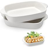 2 x Ceramic Lasagna Dishes 23 x 14.2 x 4.5 cm Rectangular Small with Handle Rectangular Ceramic Lasagna Tiramisu Casserole Di
