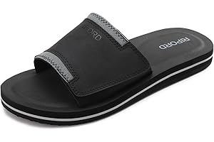Ripord Herren Sandalen Verstellbare Latexsohle Pantoletten Badeschlappen Bequeme Anti-Rutsch-Pantoletten Sommer