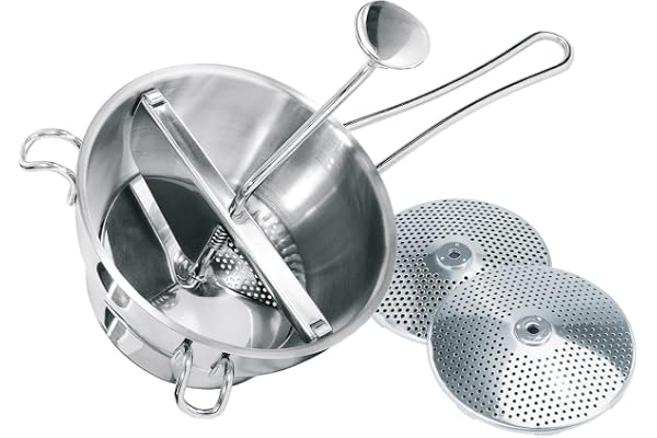 GEFU GE24200 Flotte Lotte Moulin à Légumes avec 2 Grilles Acier Inoxydable Inox 40,5 x 12,2 x 22,3 cm