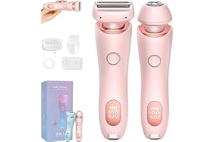 LLELEMAMO Eviay Premium Shaver, VIA – Premium Shaver, 2 in 1 Electric Shaver Razors for Women, Wireless & Waterproof, Bikini Trimmer for 𝐏𝐮𝐛𝐢𝐜 𝐇𝐚𝐢𝐫, Epilator 𝐏𝐚𝐢𝐧𝐥𝐞𝐬𝐬 (Pink)