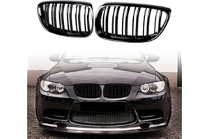 Gangying E92 Grille de calandre avant pour BMW Série 3 E92 E93 Grille Coupé E92 E93 M3 Double pont Noir brillant Série 3 Calandre avant 2006-2009