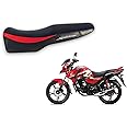 SP 125 Sports BS6 Bike SEAT Cover,PU Leather,Dual Colour RED Black,Water Proof,Rope PROVIDED,6 mm Cushion Foam.