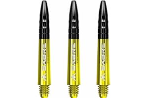 Mission Darts Säbelschäfte | Robuste Polycarbonat-Schäfte mit schwarzer Aluminium-Oberseite | mehrere Packungsgrößen | 7 Farben | kurz