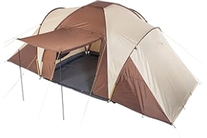 Skandika dome tent Daytona 6-person | family tent with 3 sleeping cabins, 3000 mm water column, 195 cm peak height, mosquito mesh, sun canopy | camping tent for family and friends